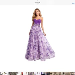 Prom Formal Dress SZ 8 Shades of Purple